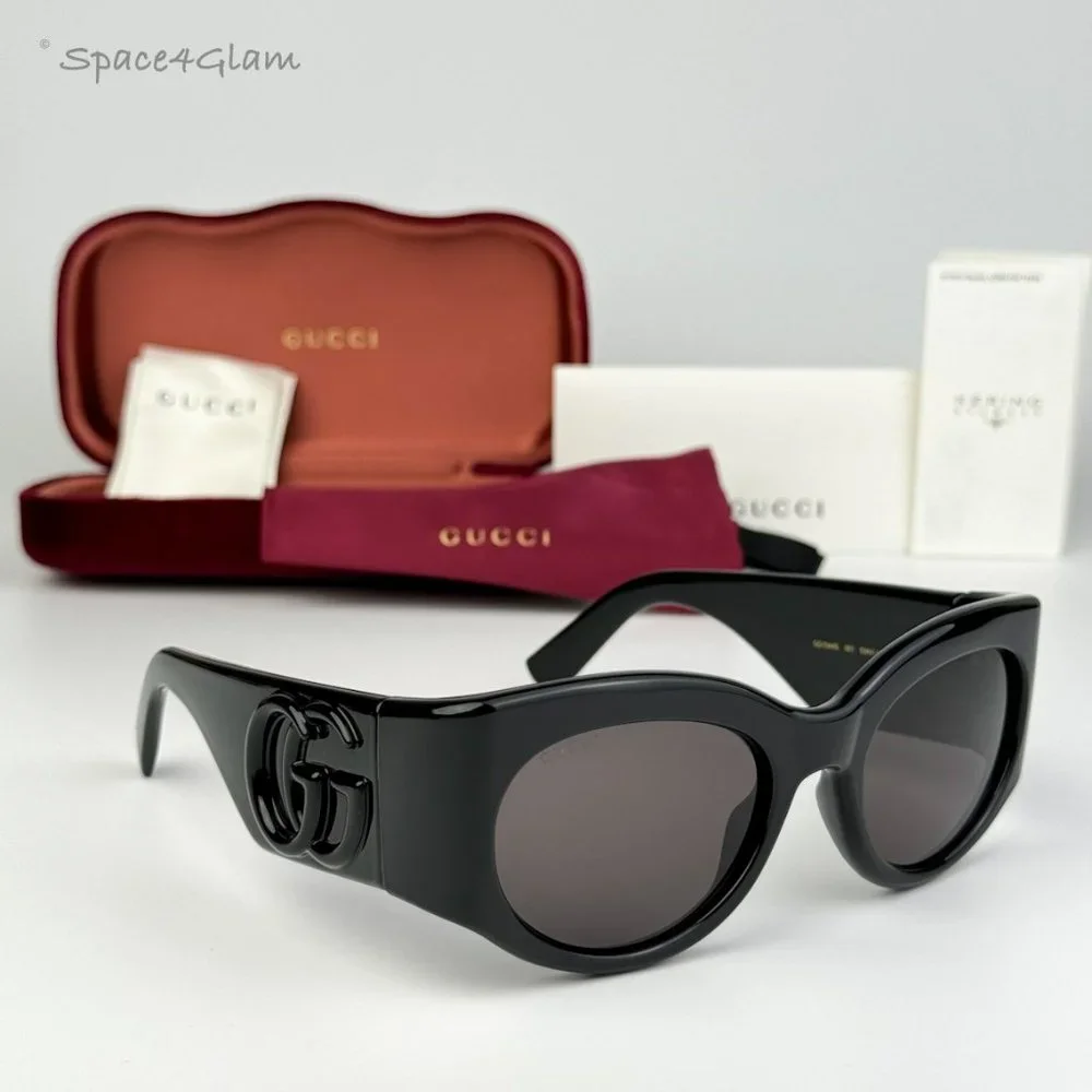 Gucci Men Sunglasses Black Grey Oval GG1544S 001 BRAND NEW